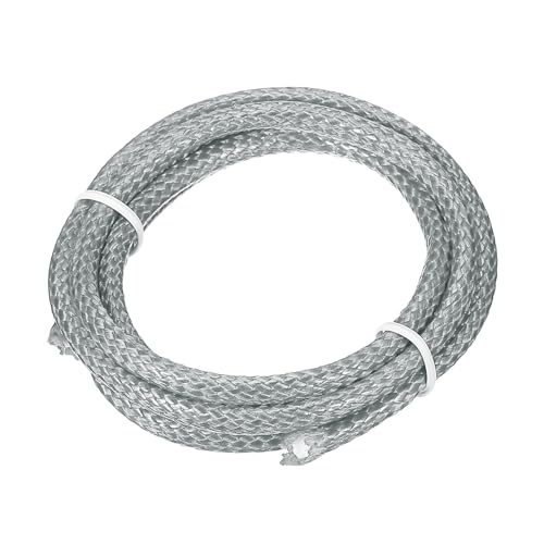 0.2"x39" Round Braided Leather Cord 5mm Beading String Rope, Light Grey — PATIKIL