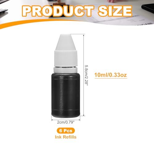 0.33oz Refill Ink for Stamps and Ink Pads, 6Pcs 10ml Stamp Pad Ink Refill view 2