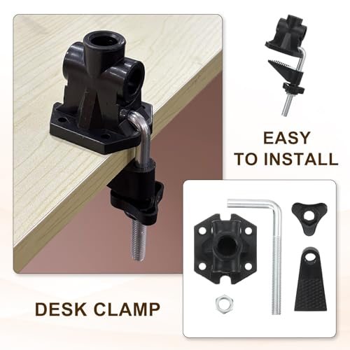 0.47" Hole Dia. Desk Clamp, Black view 4