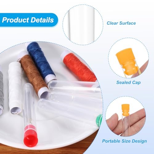 0.5x3" Plastic Sewing Needle Storage Holder, 15 Pack Portable Embroidery view 3