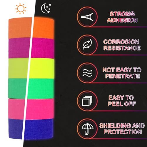 0.6 Inch x 16 Feet Neon Gaffer Cloth Tape view 3