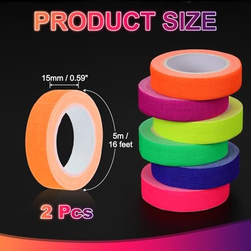 0.6 Inch x 16 Feet Neon Gaffer Cloth Tape view 2