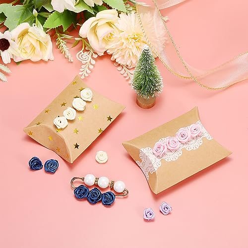 0.6" Mini Satin Ribbon Roses, 50 Pcs Tiny Fabric Flowers Embellishments view 5