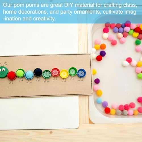 0.6" Pom Poms for Crafts, 150Pcs High Elastic Fuzzy, Pastel Balls for Art view 4