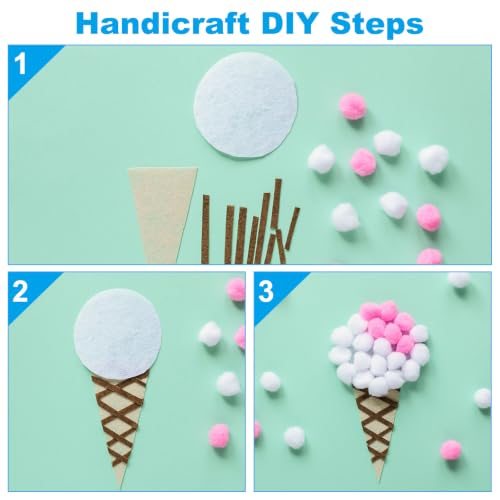 0.6" Pom Poms for Crafts, 150Pcs High Elastic Fuzzy, Pastel Balls for Art view 5