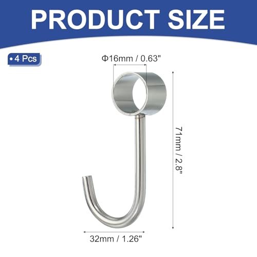 0.63" Closet Rod Hooks view 2