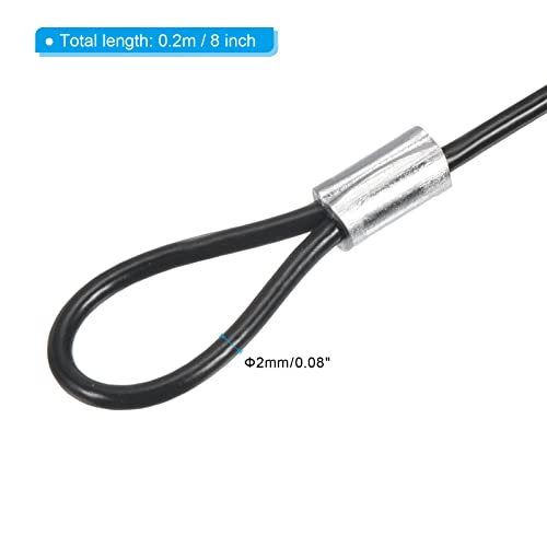 0.67ft Safety Cable Lock Stainless Steel 2mm view 2