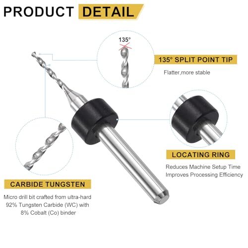 0.6mm-1.5mm Micro Drill Bits Set Carbide Tungsten Steel view 4