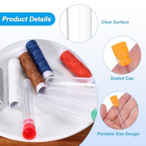 0.6x2.4" Plastic Sewing Needle Storage Holder Orange 10 Pcs view 3