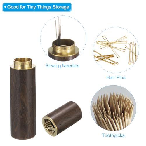 0.7" OD Wooden Sewing Needle Storage Holder Set Multicolored, Portable view 4