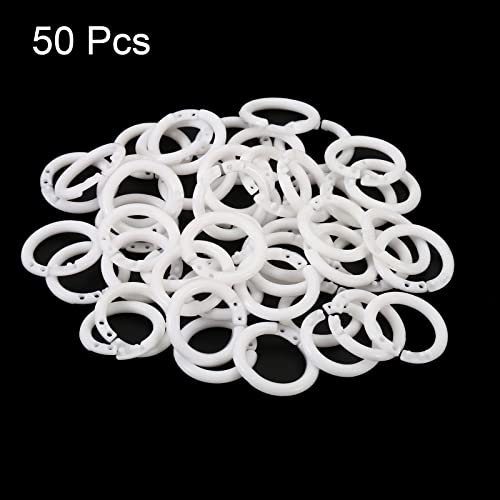 0.8" OD 0.6" ID Loose Leaf Rings Binder Plastic O Rings 50Pcs view 3