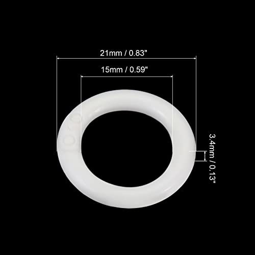 0.8" OD 0.6" ID Loose Leaf Rings Binder Plastic O Rings 50Pcs view 2