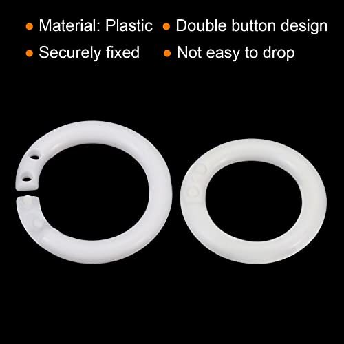 0.8" OD 0.6" ID Loose Leaf Rings Binder Plastic O Rings 50Pcs view 4
