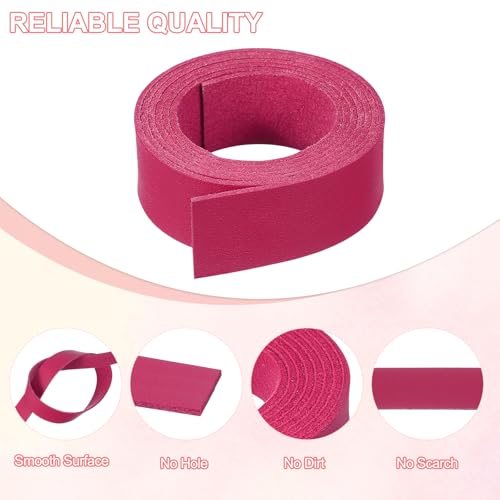 0.8x39" Flat Suede Leather Lace 20mm Faux Leather Strap Rose, Belt Strips view 3