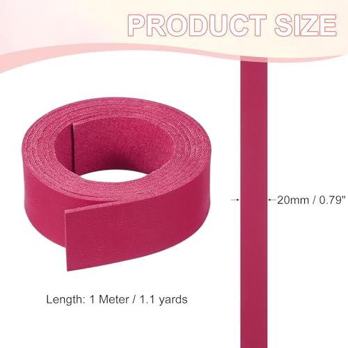 0.8x39" Flat Suede Leather Lace 20mm Faux Leather Strap Rose, Belt Strips view 2