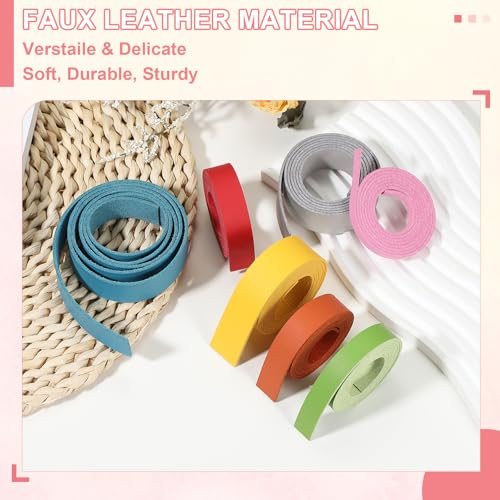 0.8x39" Flat Suede Leather Lace 20mm Faux Leather Strap Rose, Belt Strips view 4