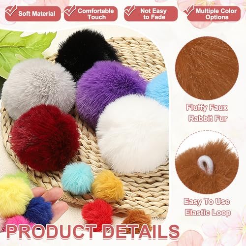 1.2" Faux Fur Pom Poms view 3