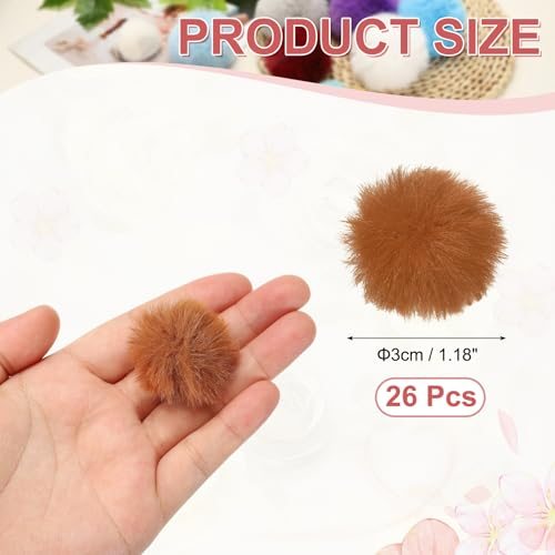 1.2" Faux Fur Pom Poms view 2