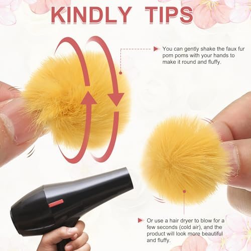 1.2" Faux Fur Pom Poms view 4