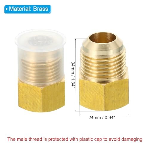 1/2 Inch x 5/8 Inch Flare Connectors, 45 Degree Brass Adapter view 2