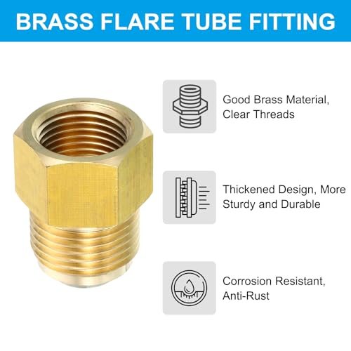 1/2 Inch x 5/8 Inch Flare Connectors, 45 Degree Brass Adapter view 4