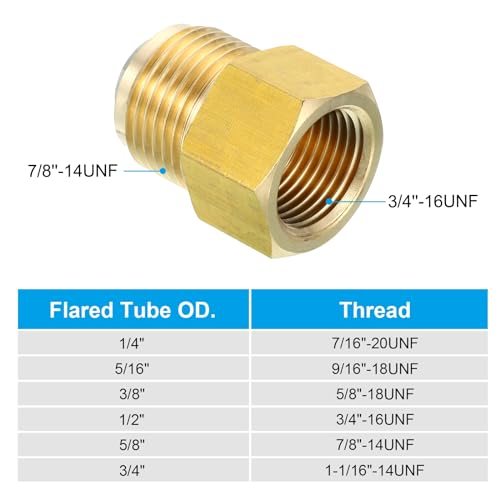 1/2 Inch x 5/8 Inch Flare Connectors, 45 Degree Brass Adapter view 5