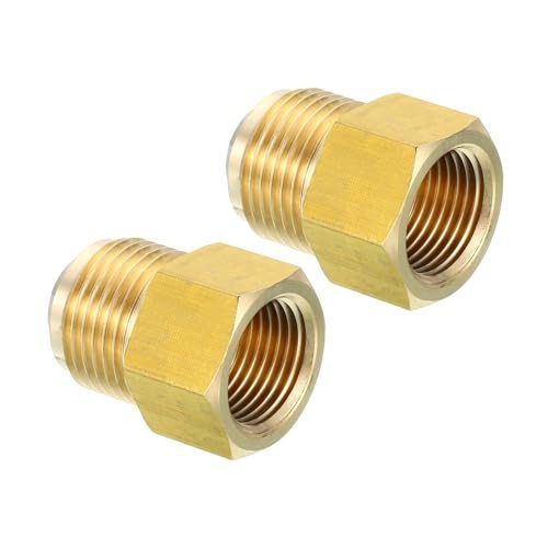 1/2 Inch x 5/8 Inch Flare Connectors, 45 Degree Brass Adapter — PATIKIL