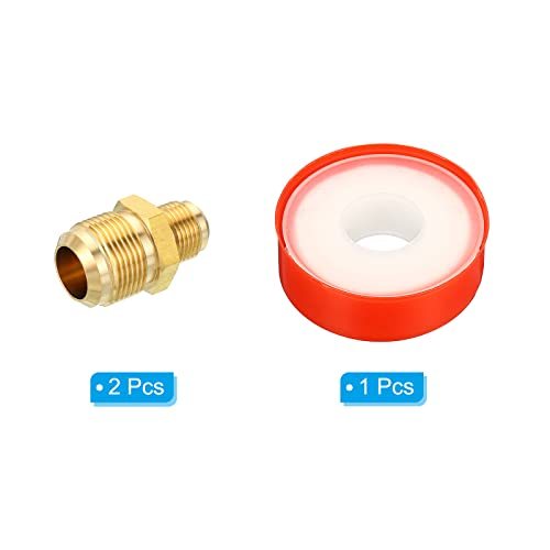1/2 SAE Male x 3/4 SAE Male Brass Tube Coupler 2 Pcs view 3