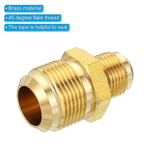 1/2 SAE Male x 3/4 SAE Male Brass Tube Coupler 2 Pcs view 4