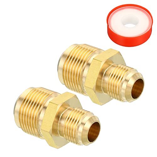 1/2 SAE Male x 3/4 SAE Male Brass Tube Coupler 2 Pcs — PATIKIL