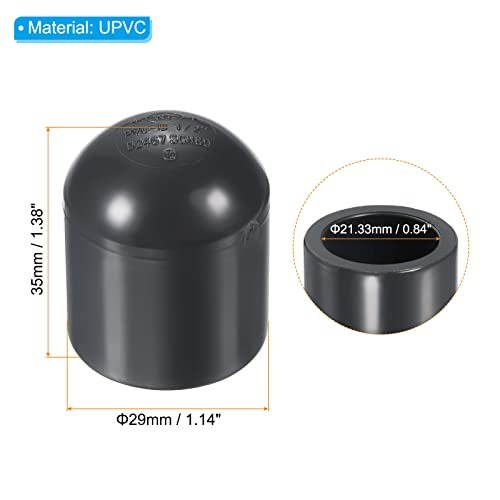 1/2" UPVC Pipe End Cap Fitting, 4 Pack Plug Socket Adapter Smooth Finish view 2