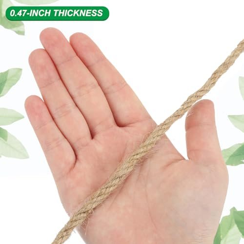 1/2" x 25 ft Twisted Manila Rope Jute Ropes Natural Thick Jute Twine view 5