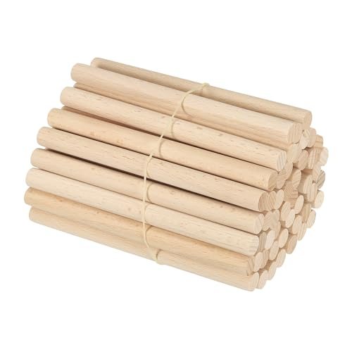 1/2 x 6 Inch Dowel Rods Wood Sticks, 50 Pcs Unfinished Wooden Dowel Rods — PATIKIL
