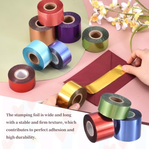 1.2"x400' Hot Stamping Foil Paper Heat Transfer Light Yellow, Hot view 4