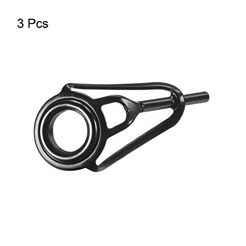 1.2mm Tube Dia Fishing Rod Tips Repair Kit, 3pcs Stainless Steel Black view 3