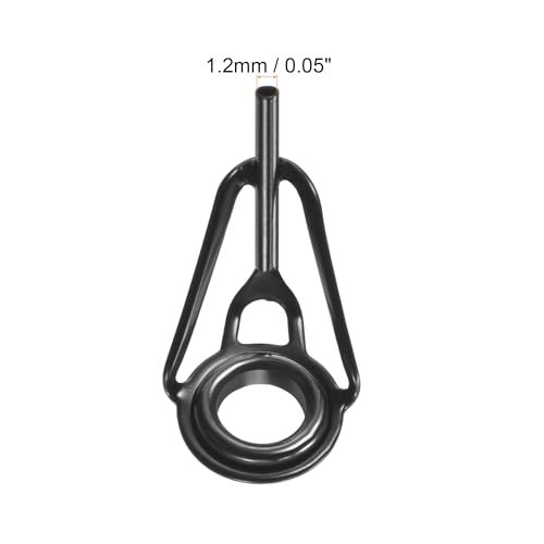 1.2mm Tube Dia Fishing Rod Tips Repair Kit, 3pcs Stainless Steel Black view 2