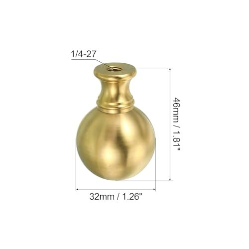 1/4-27 Lamp Finial Ball Cap Knob, Lamp Shade Harp Top Screw Decoration view 2