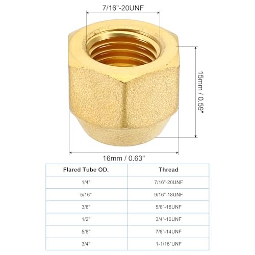 1/4" Brass Flare Cap view 2