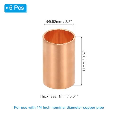 1/4" Copper Coupling Fittings with Sweat Ends view 2
