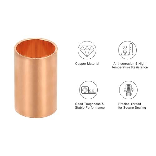 1/4" Copper Coupling Fittings with Sweat Ends view 4
