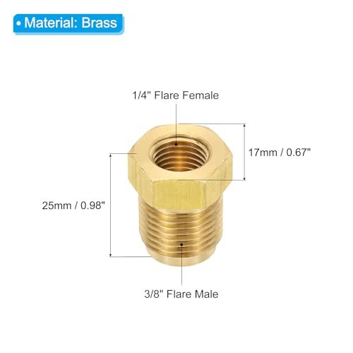 1/4" Female x 3/8" Male Flare Connectors view 2