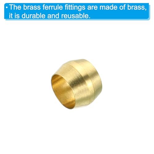 1/4 Inch Tube OD Brass Compression Sleeves and Ferrules, 25 Pack Brass view 5