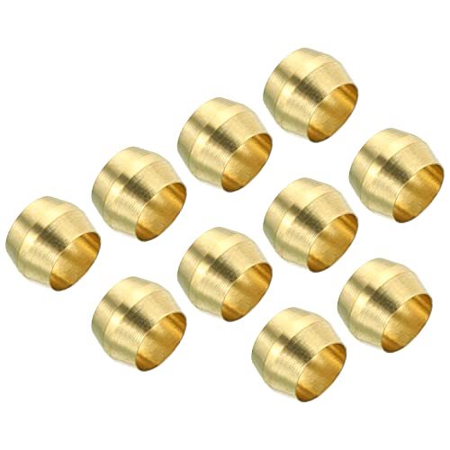 1/4 Inch Tube OD Brass Compression Sleeves and Ferrules, 25 Pack Brass — PATIKIL