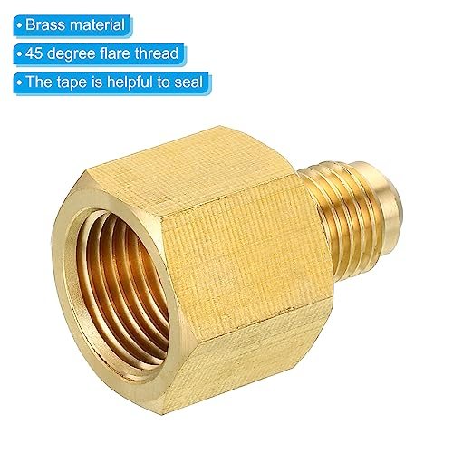 1/4 SAE Male x 3/8 SAE Female Brass Flare Tube Fitting view 4