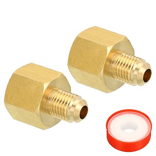 1/4 SAE Male x 3/8 SAE Female Brass Flare Tube Fitting — PATIKIL
