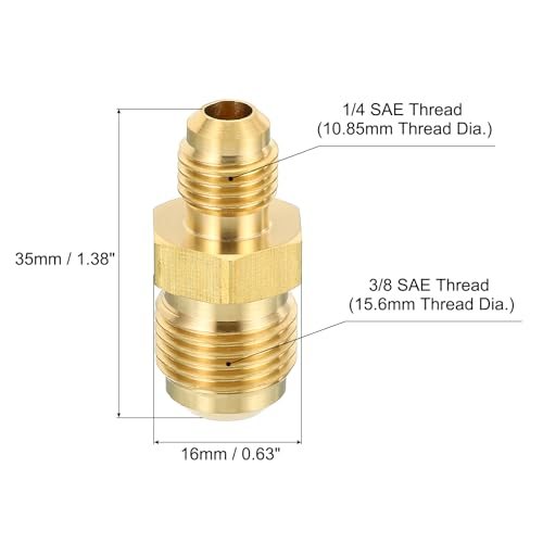 1/4 SAE Male x 3/8 SAE Male Brass Tube Coupler view 2