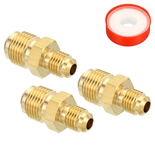 1/4 SAE Male x 3/8 SAE Male Brass Tube Coupler — PATIKIL
