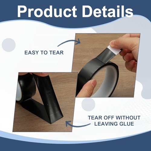 1.4" x108ft Blackout Tape, Light Blocking Stickers, Black view 3