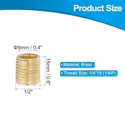 1/4IP Standard Thread Brass Lamp Pipe Nipple view 2