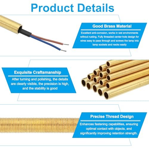 1/4IP Standard Thread Brass Lamp Pipe Nipple view 4